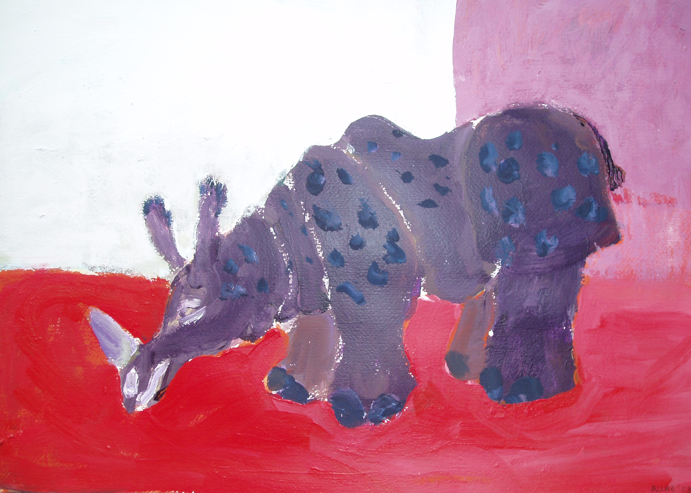Nashorn-2008-Acryl-a.-Papier-70x50cm