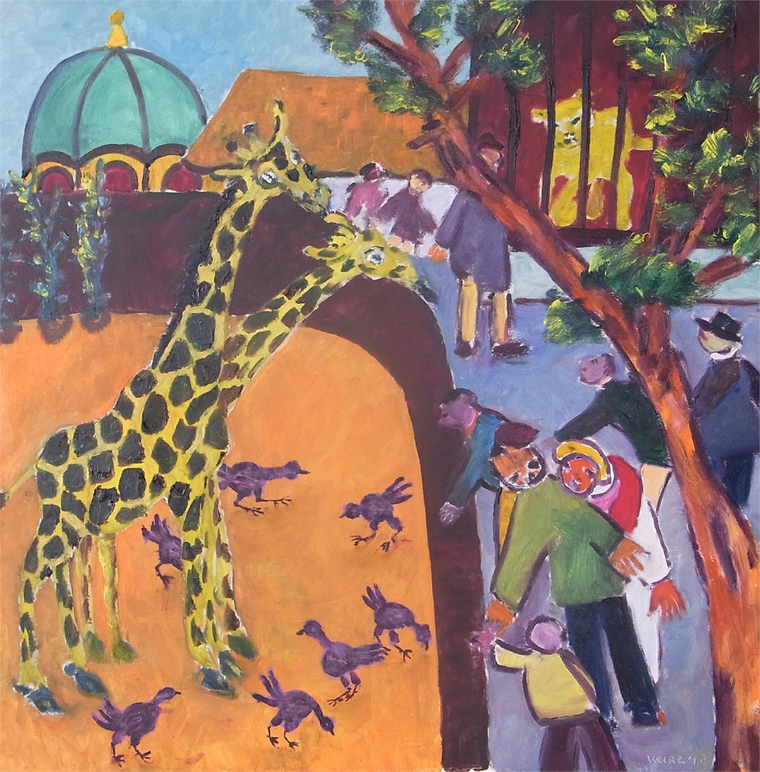 Im Zoo, 2014, Oel auf Cotton, 80x80cm