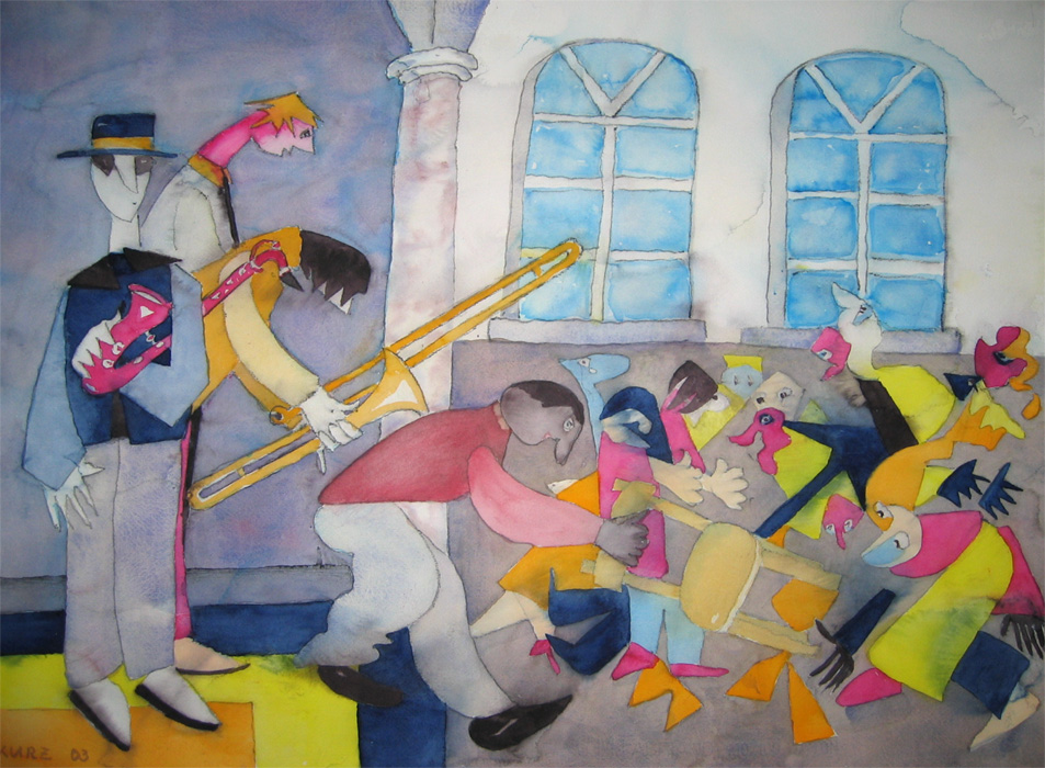 Ausser Kontrolle,2003 Aquarell 80x60cm