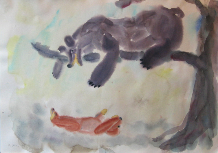 Baer-und-Teddy-Aquarell-2004-60x40cm