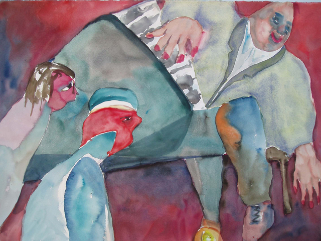 Der Pianist, 2006, Aquarell, ca. 80x60cm