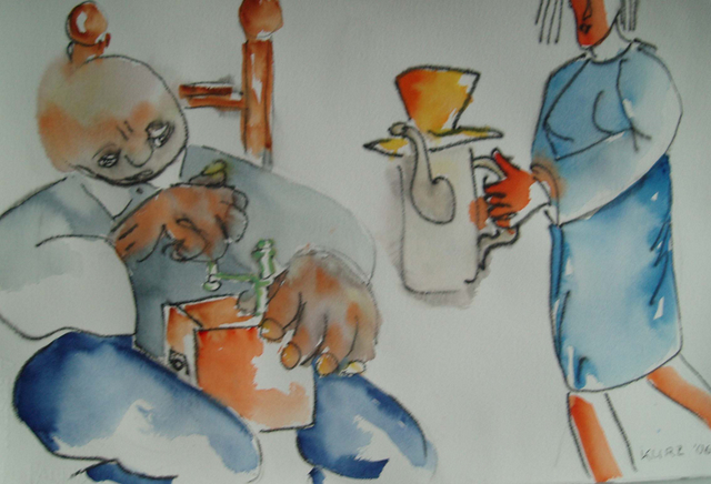 Handgemahlen, 2006, Aquarell, ca.57x39cm