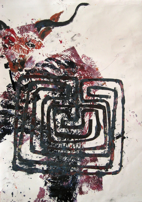 Minotaurus, Monotypie, 2005, 42x60cm