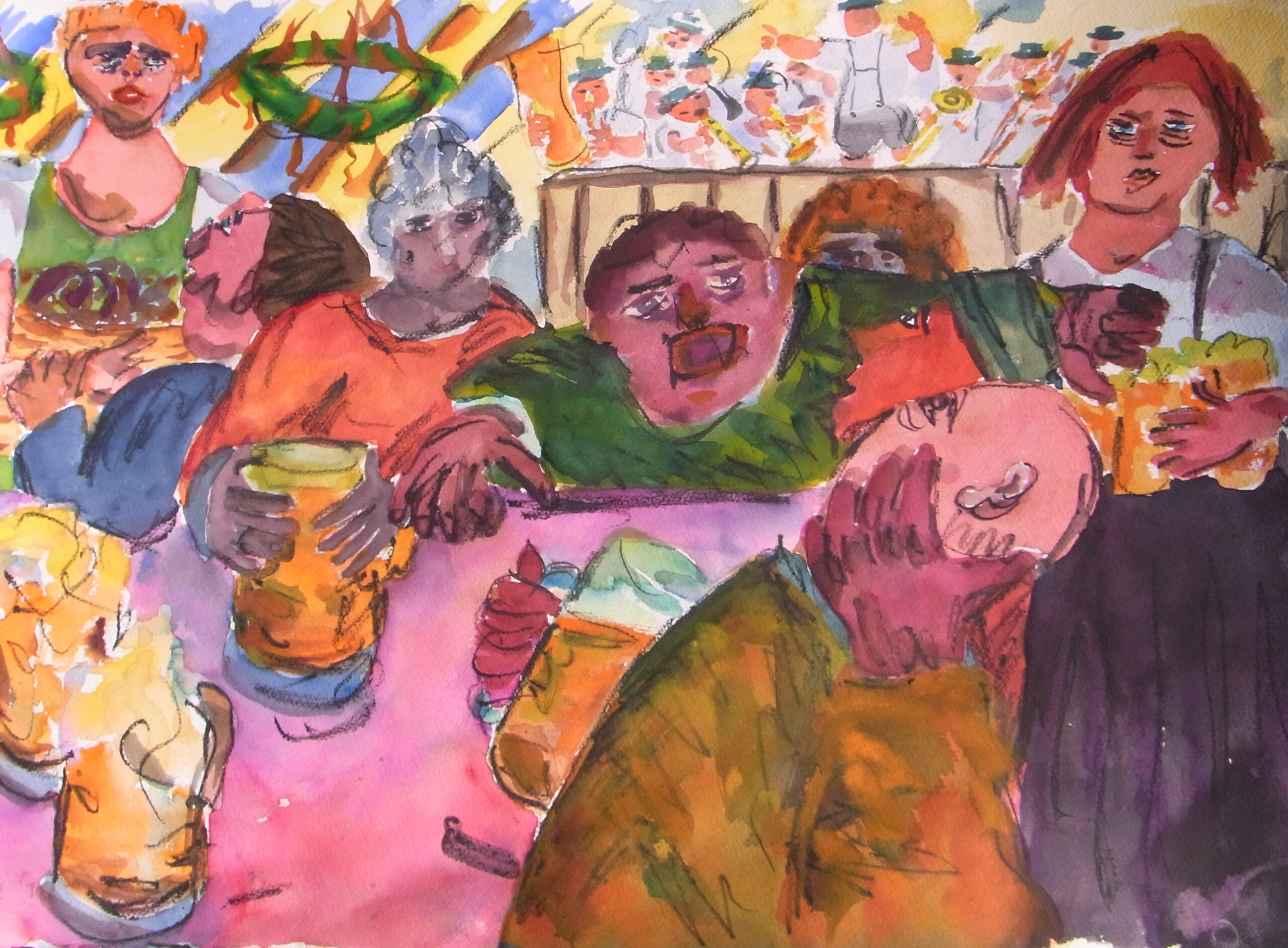 Volker Kurz, Oktoberfest 16, 2010, Aquarell 60x40cm