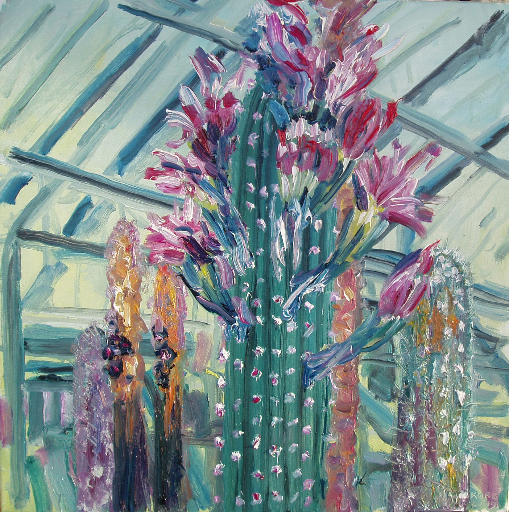 Botanischer Garten-Gewaechshaus 4, 2009, oel, 50x50cm