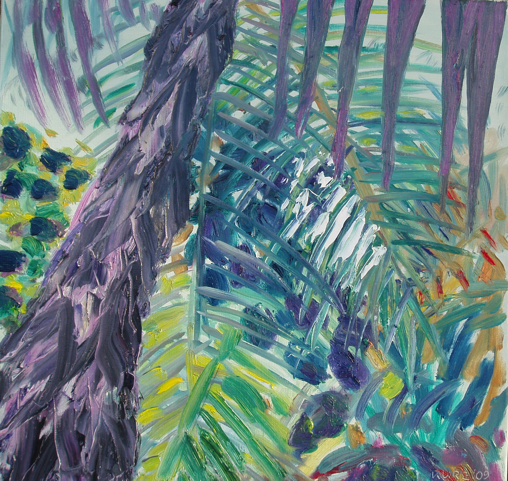 Botanischer Garten-Gewaechshaus 5,2009, oel, 50x50cm