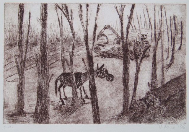 Ein Tier im Holz, 2006, Radierung, 40x27cm