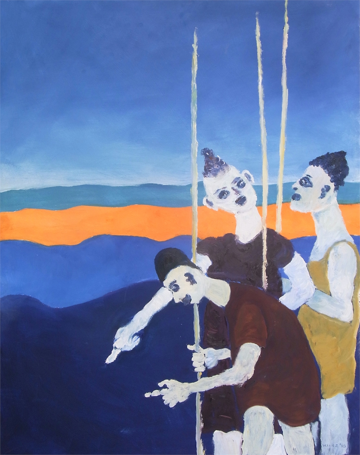 Faehrtenleser, 2015, Oel auf Cotton, 80x100cm