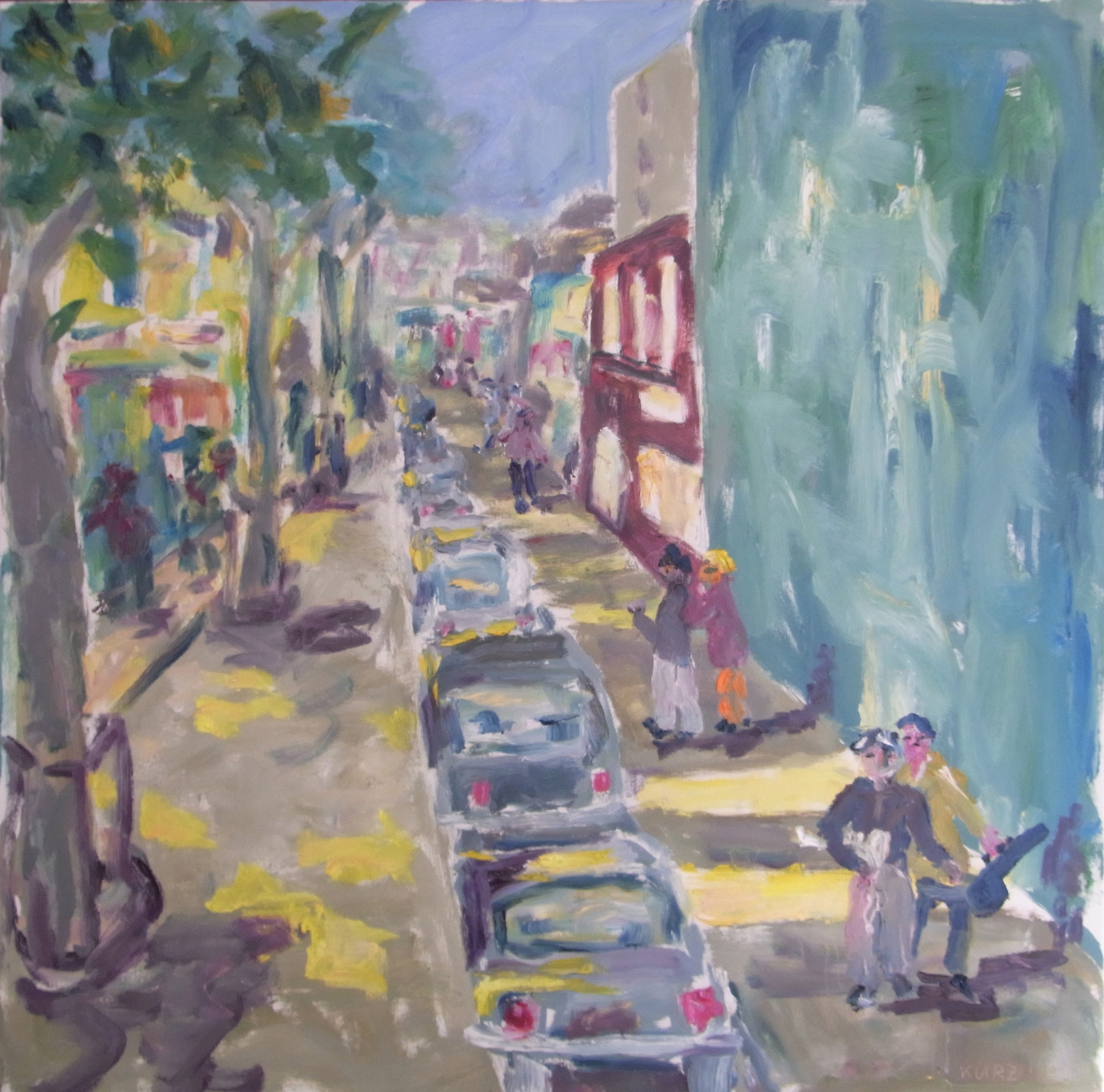 In der Strasse Oel 2010 80x80cm