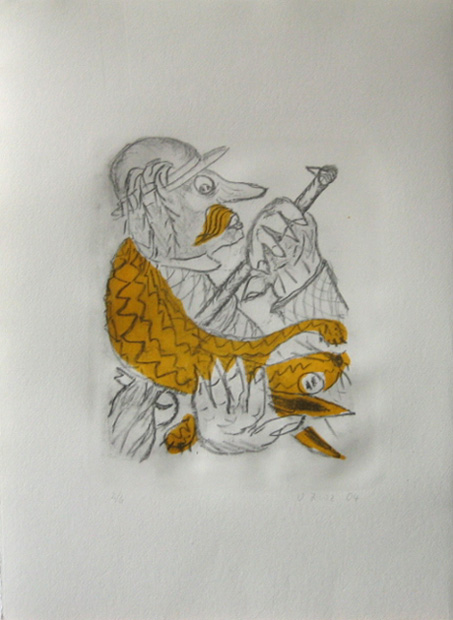 Jaegersmann, Lithographie, 2004, 40x55cm