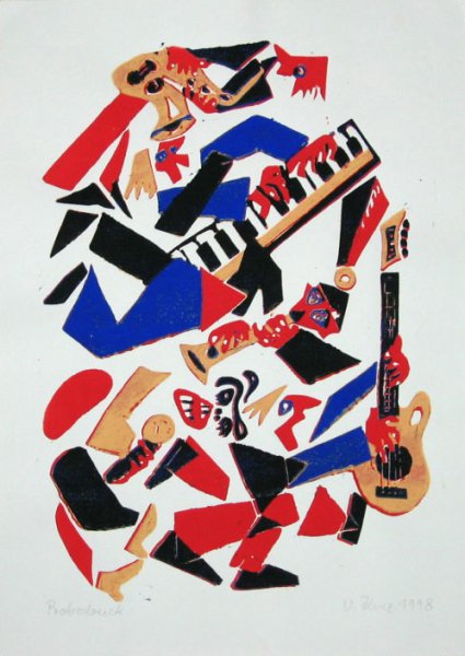 Jazz-Linolschnitt-eine-Platte-8-Exempl-1998-25x35cm