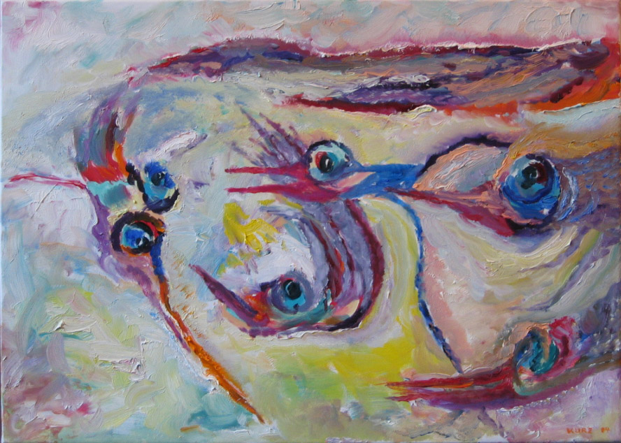 Kolibrie, Oel, 2004, 70x50cm