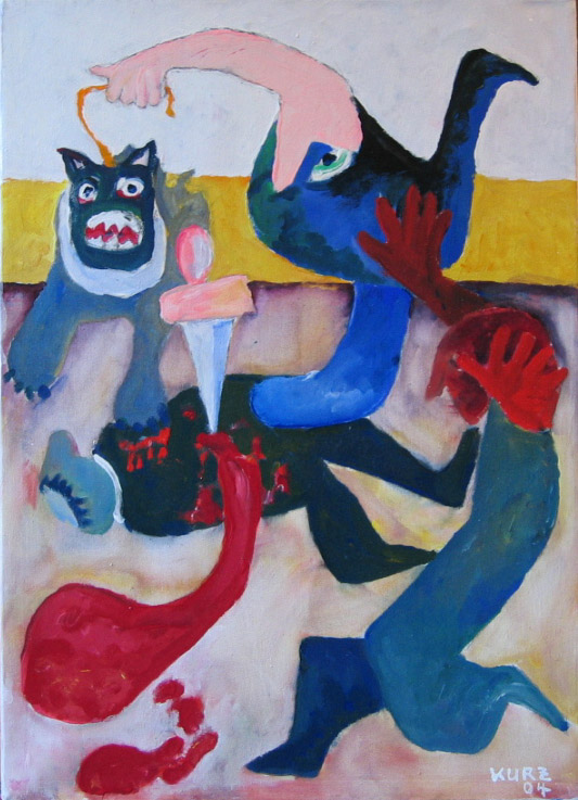 Mord und Todschlag, Mischtechnik, 2004, 50x70cm