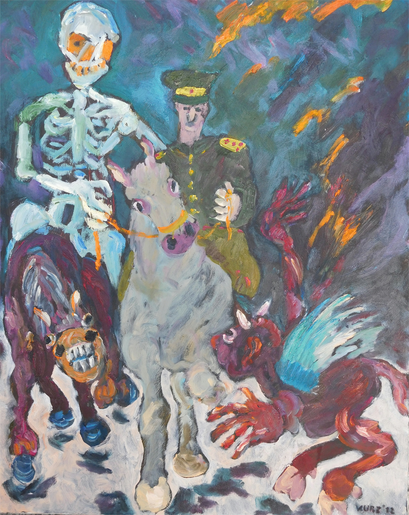Ritter, Tod und Teufel, 2012, Oel auf Cotton, 80x100cm