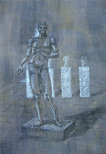 Skulptur, Federzeichnung, 2005, 27x38cm