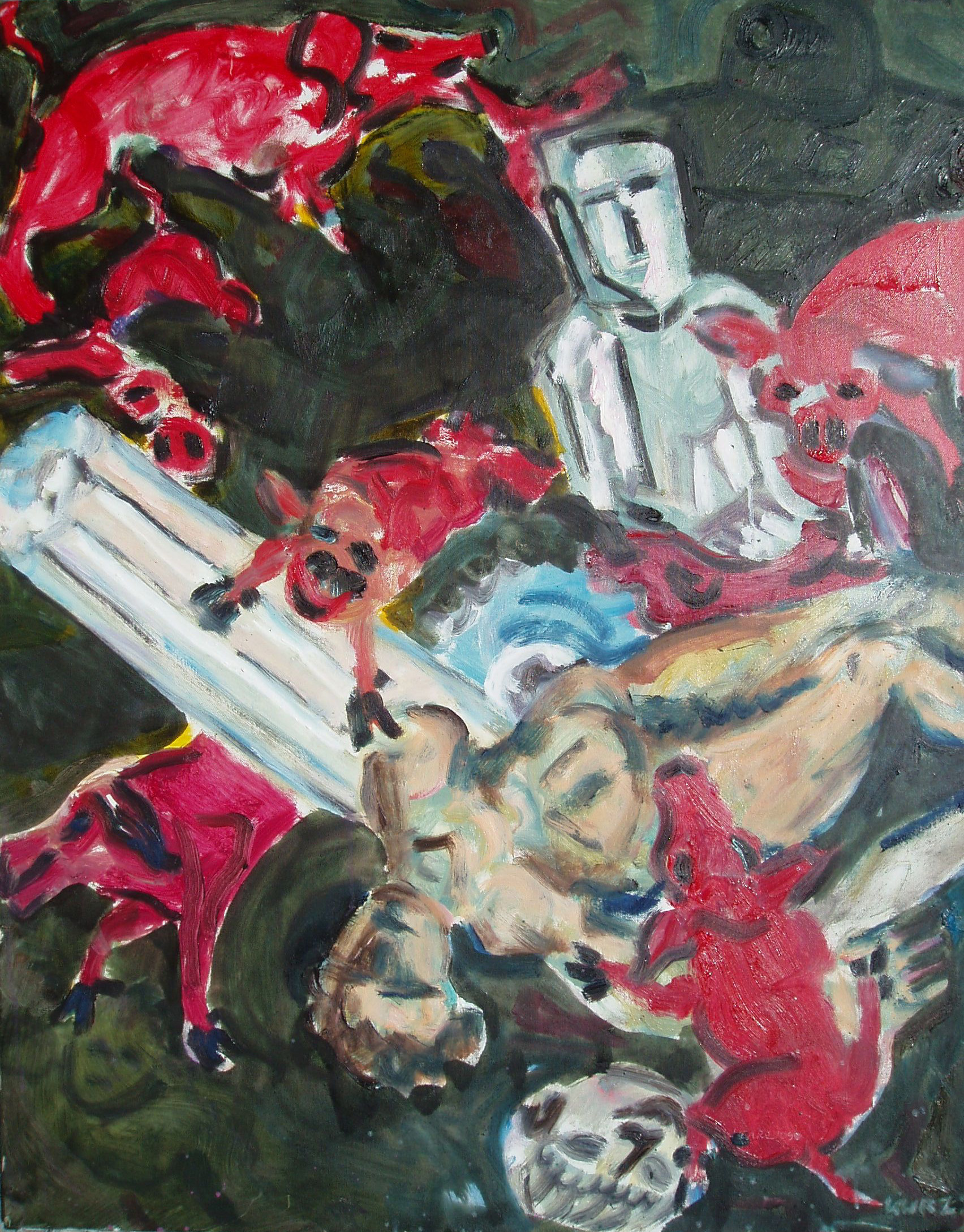 'Barbaren kommen', 2009, Öl, 80x100cm