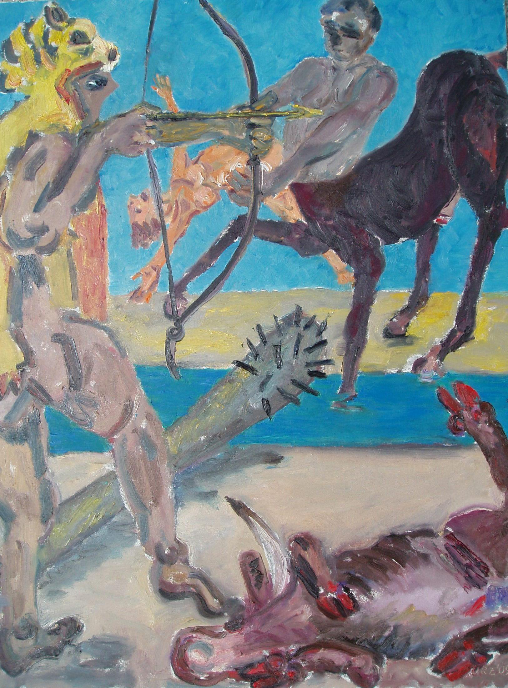 'Herakles holt Deianeira heim', 2009, oel, 80x100c